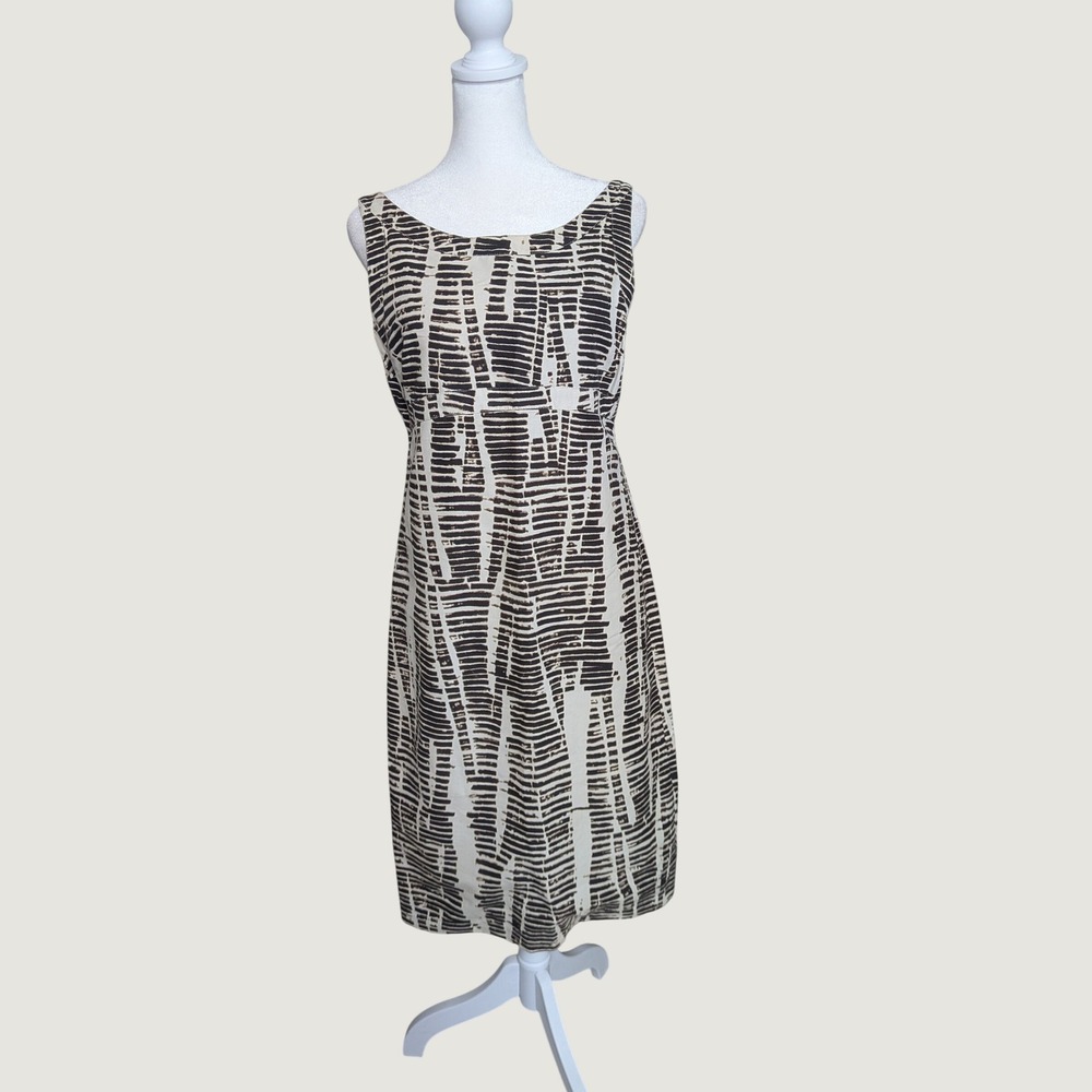 S Max Mara Cotton Silk Old Money Mod Sleeveless Sheath Dress Size 6